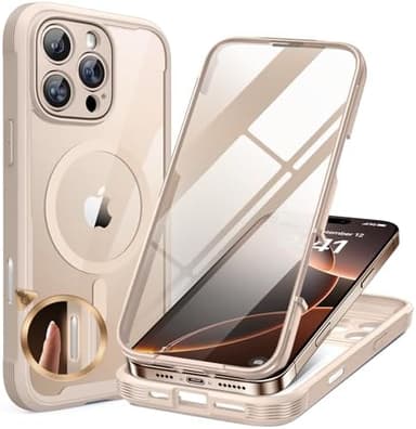 Miracase Magnetic for iPhone 16 Pro Case Full-Body Phone with Built-in Glass Screen Protector, [Compatible with MagSafe] Military Drop Proof 16 Pro Cover Bumper 6.3 inch, Desert - Image 3