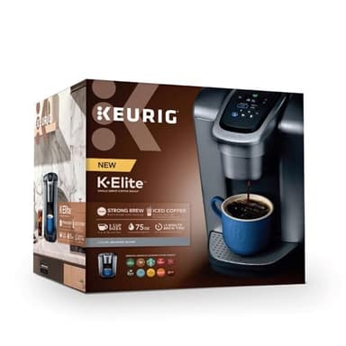 Keurig K-Elite Single Serve K-Cup Pod Coffee Maker, with Strength and Temperature Control, Iced Coffee Capability, 8 to 12oz Brew Size, Programmable, Brushed Silver - Image 13
