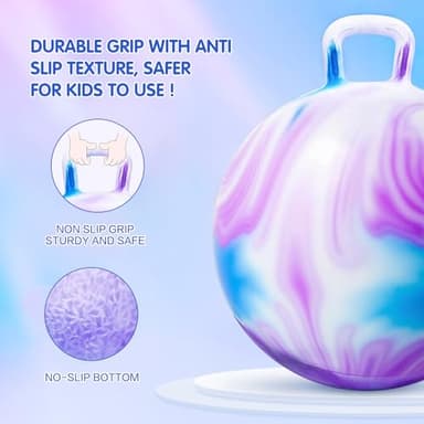 INPANY Hopper Ball, 18 Inches Bouncy Ball with Handles, Bouncing Bounce Balls Hopper, Inflatable Jumping Hopping Toys for Kids Ages 3-6, Hoppity Hop Girls Boys Gifts, Pump Included - Image 6
