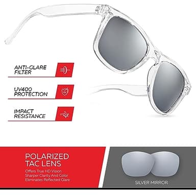 Retro Rewind Polarized Sunglasses for Men and Women - UV Protection Classic Mens Womens Sun Glasses - Cool Vintage 80s Shades - Image 3