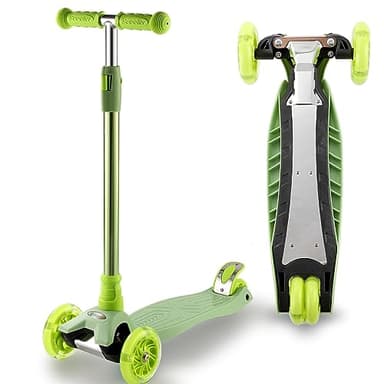 3 Wheel Scooter for Kids Ages 6-12,Kids Scooter with Light Up Wheels, Sturdy Deck Design, and 4 Height Adjustable Suitable for Kid Ages 3-12 - Image 1