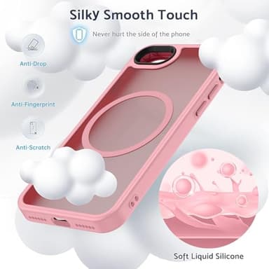 Vooii Upgraded Magnetic for iPhone SE Case 3rd/2nd/2020, iPhone 8/7 Case [Compatible with Magsafe] [Mil-Grade Protection] Slim & Pocket-Friendly Translucent Protective Case Cover, Pink - Image 6