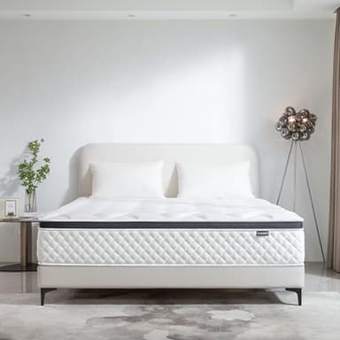 Deegari Queen Mattress,12 Inch Queen Size Mattresses in a Box,Gel Memory Foam and Innerspring Hybrid Mattress with Individual Pocket Spring for Motion Isolation,Medium Firm Feel - Image 2