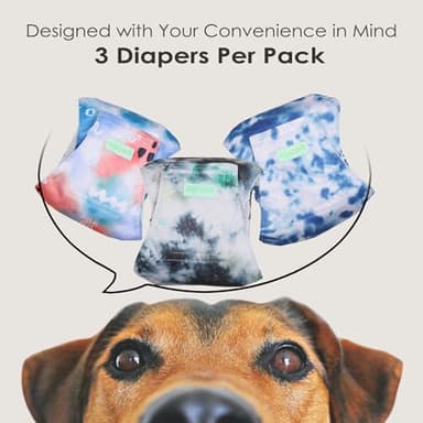 wegreeco Washable Male Dog Belly Band (Stylish Pattern)- Pack of 3 - Washable Male Dog Belly Wrap, Dog Diapers Male (Tie-dye, Ink, X-Small) - Image 2