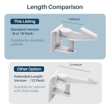 Inaya Cabinet Locks Baby Proofing - Child Proof Drawer Locks - Child Safety Cabinet Latches with 3M Adhesive Easy Installation - No Drilling or Extra Screws (8 Pack) - Image 8