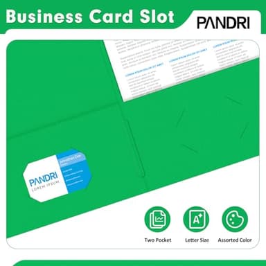 Two Pocket Folders, PANDRI 125 Pack 2 Pocket Folders, Letter Size Paper File Folder for School Office Home Business, Assorted 5 Colors - Image 5