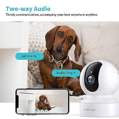 Pet Camera, 2K HD Dog Camera with Phone APP, 360° Pan/Tilt View Puppy Cam, One Click Call for Baby Monitor, MagivPix Night Vision,Motion Tracking Alarm with Cloud/Local SD,Home Indoor Security Cam - Image 2