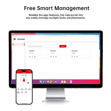 Smart Deadbolt, SMONET Fingerprint Electronic Deadbolt Door Lock with Keypad-Bluetooth Keyless Entry Front Door Digital Keypad App Control, Ekeys Sharing, App Monitoring Auto Lock for Homes and Hotel - Image 9