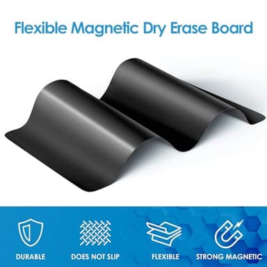 MaxGear Magnetic Black Dry Erase Board Sheet for Refrigerator, 16"x12" Fridge Magnetic Whiteboard for Kitchen, Fridge Shopping List for Family Planner and Grocery List, 4 Chalk Markers - Image 3