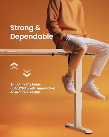 ErGear Height Adjustable Electric Standing Desk, 48 x 24 Inches Sit Stand up Desk, Memory Computer Home Office Desk with Two-Piece Desktop (White) - Image 8