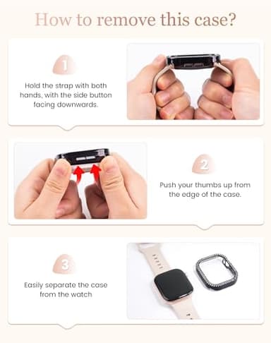 Goton 4-Pack Bling Case for Apple Watch Ultra 3/2/1 Screen Protector 49mm, Women Glitter Diamond Rhinestone Protector for iWatch Cover Accessories 49 mm - Image 8