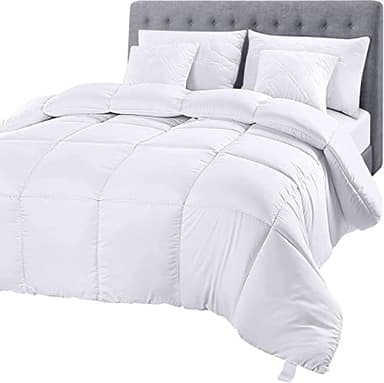 Utopia Bedding Comforter Duvet Insert, Quilted Comforter with Corner Tabs, Box Stitched Down Alternative Comforters Queen Size (White) - Image 1