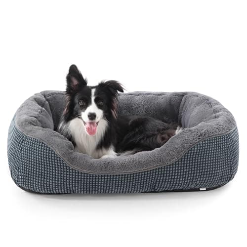 INVENHO Dog Bed Medium Size, Orthopedic Warming Soft Calming Sleeping Puppy Bed Durable Pet Bed with Anti-Slip Bottom M(30"x24"x9") - Image 1