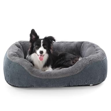 INVENHO Dog Bed Medium Size, Orthopedic Warming Soft Calming Sleeping Puppy Bed Durable Pet Bed with Anti-Slip Bottom M(30"x24"x9") - Image 1