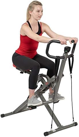 Sunny Health & Fitness Row-N-Ride PRO, Full Body Combo Squat Machine w/Optional Resistance Band, Easy Setup Ab Workout Exercise Equipment for Home, Whole Body Cardio, Optional SunnyFit App Connection - Image 3