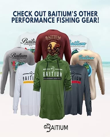 Fishing Shirts for Men,UPF50 Hooded Long Sleeve with Gaiter, Sun Protection Dry Fit Apparel, Cooling Moisture Wicking with Face Mask, Fishing Clothes for Men - Bass (X-Large, Teal) - Image 5