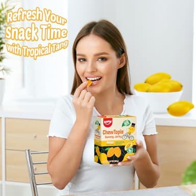 Amos ChewTopia Mango Gummy Jerky – Vegan Chewy Fruit Snack, Tastes Like Real Dried Mango, Soft & Chewy Gummy Candy, 8.47oz Box (Approx. 9 Shareable Packs) - Image 7