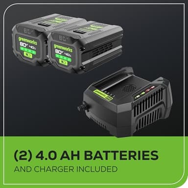 Greenworks 80V 21" Brushless Cordless (Self-Propelled) Lawn Mower (LED Headlight + Aluminum Handles), (2) 4.0Ah Batteries and Rapid Charger Included (75+ Compatible Tools) - Image 9