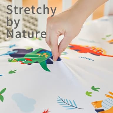 Crib Sheet for Boys and Girls, Super Soft Microfibre Crib Sheet Set, Breathable Cot Sheet, for Cot and Toddler Mattress, 130x70x20cm, 4pcs - Image 6