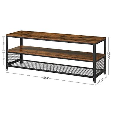 VASAGLE TV Stand, Bench, Console for up to 60 Inch Televisions, Coffee Table, Rustic Brown ULTV50BX - Image 4