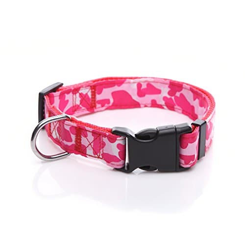 TAIDA Dog Collar, Nylon Camouflage Adjustable Collar, 1 Inch Wide, for Large Medium Dog (Red) - Image 1