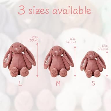 Dyoart Personalized Easter Bunny Rabbit, Custom Name Monogrammed Embroidered Bunny, Fluffy Rabbit with Long Ears,Plush Bunny Toy, Gift for Baby Kids(11.8inches) - Image 4