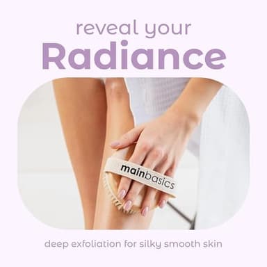 MainBasics Dry Brushing Body Brush for Lymphatic Drainage, Dry Skin, Cellulite, Blood Circulation with Exfoliating Natural Bristles and Massage Nodes for Flawless Skin - Image 4