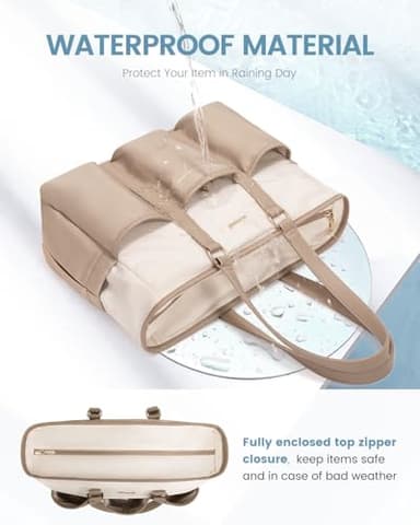 LOVEVOOK Work Tote Bag, 15.6 Inch Laptop Bag for Women Teacher Nurse Mom With Large Cup Holder, Utility Everything Bag For Travel College Daily, Large Computer Purse Handbag, On The Go Tote Carryall - Image 6