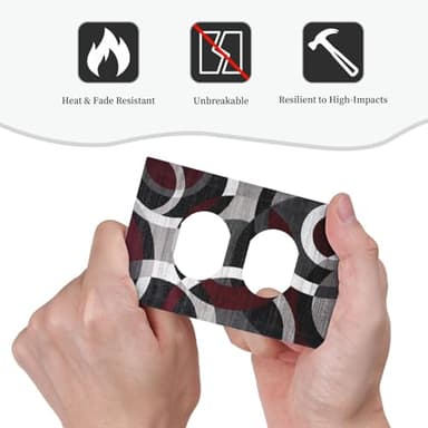 Xuejiaku Outlet Covers Red Grey Modern Geometry Abstract Circle 1 Gang Duplex Light Switch Cover Plate Decorative Wall Plates Electrical Switchplate Receptacle Cover for Bathroom Bedroom Home Decor - Image 6