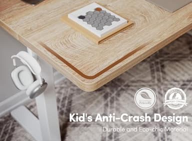 FEZIBO 55 x 24 Inchs Electric Standing Desk, Height Adjustable, Sit Stand Up, Computer Office Desk with Splice Board, White Frame/Maple Top - Image 5