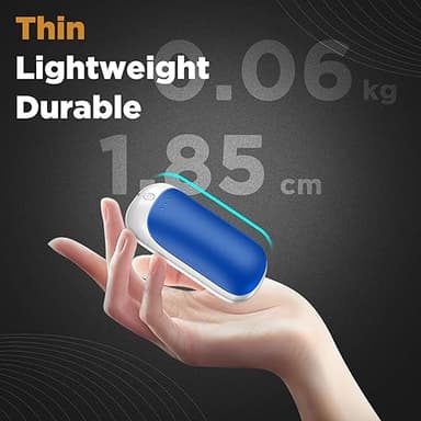 Lerat 2 Pack Hand Warmers Rechargeable, Portable Electric Hand Warmers Reusable, USB 2 in 1 Handwarmers, Outdoor/Indoor/Warm Gifts for Men Women Kids (Blue White & Blue White *2) - Image 3