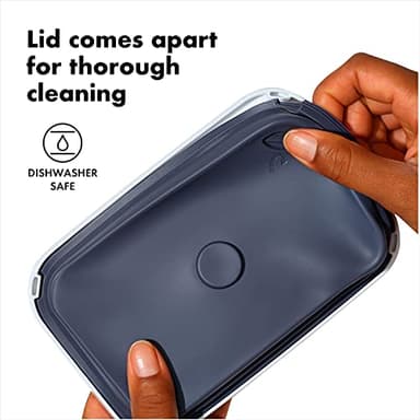 OXO Good Grips 3-PC Small Square Short POP Container Set, White,Grey - Image 4