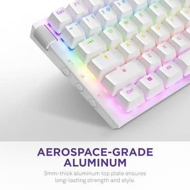 NZXT Function 2 MiniTKL Wired Tenkeyless Optical Gaming Keyboard - 8K Polling Rate - Linear Optical Switches - Adjustable Actuation - Double-Shot PBT Keycaps - RGB - Hot-Swappable - White - Image 9