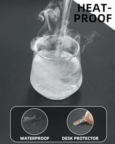 Leather Desk Pad Protector,48"x24" - Premium Desk Mat, Large Mouse Pad,Non-Slip Desk Blotter,Waterproof Desk Writing Pad for Office and Home(Black) - Image 3