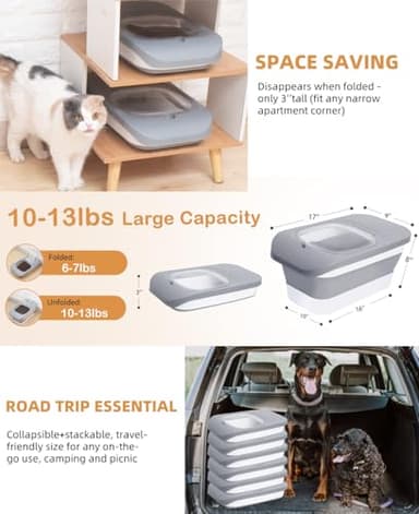 DDMOMMY 10-13 Lbs Dog Food Stroage Container, Collapsible Dog Food Containers with Airtight Lid, Pet Food Scoop and Silicone Dog Bowl, Pet Food Storage Container Dry Food for Dog, Cat and Other Pets - Image 9