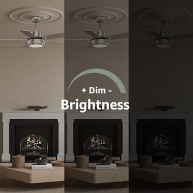 Fanbliss 42 Inch Nickel Ceiling Fans with Lights and Remote Control for Bedroom, Modern Ceiling Fan with Quiet Reversible DC Motor, 3CCT, Dimmable, LED for Living Room, Patio, Indoor and Outdoor - Image 5