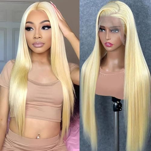ENFLOKT 613 13x6 Lace Front Wig Human Hair 200% Density Straight Blonde Lace Frontal Wigs Human Hair Pre Plucked Blonde HD Lace Front Wig 24inch Glueless Wigs for Women - Image 1