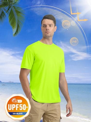 Short Sleeve Shirts for Men Sun Protection T-Shirts UPF 50+ Ultra Breathable Shirts Moisture Wicking Baselayer Casual Shirts - Image 2