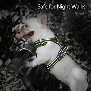 PoyPet No Pull Dog Harness, No Choke Reflective Dog Vest, Adjustable Pet Harnesses with Easy Control Padded Handle for Small Medium Large Dogs(Military Green,XS) - Image 5