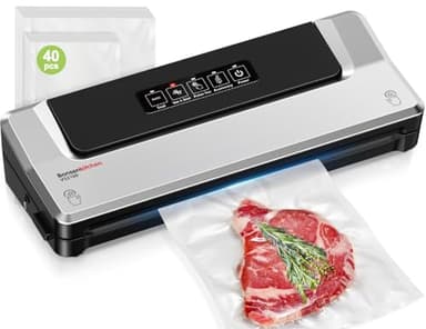 Bonsenkitchen Vacuum Sealer Machine with 40 Bags | Compact Food Sealer for Kitchen Storage & Meal Prep | Multiple Modes​​ | External Vacuum System, Silver​​ - Image 1