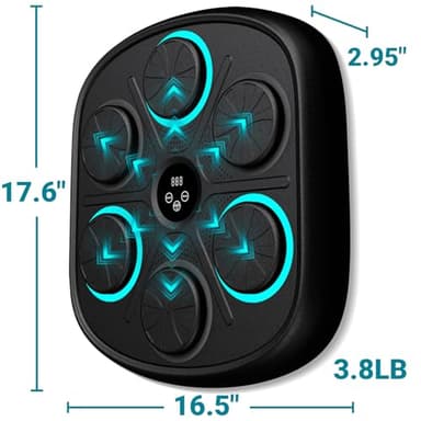 OurStarry 2025 New Model Smart Music Boxing Machine for Adults and Kids, Training Machine with LED Electronic Wall Mounted, Home Indoor Workout Equipment with Premium Boxing Gloves (Black 03) - Image 2