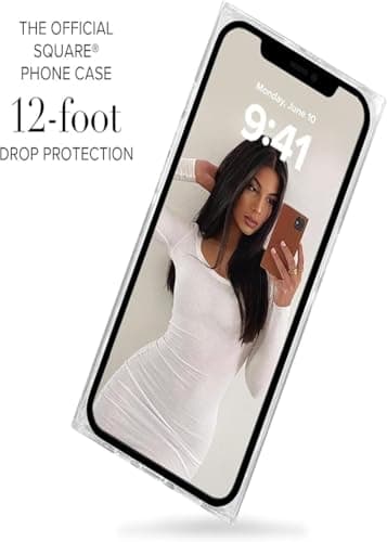 FLAUNT Official Square Protective Case - Compatible with iPhone 15 Pro Max - Compatible with MagSafe - Drop-Tested & Shockproof - The Official Square Phone Case (Geo White Mother of Pearl) - Image 2