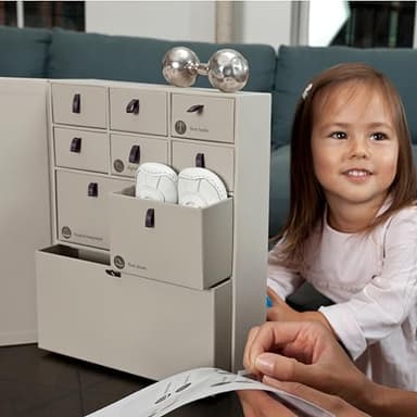 Savor | The Original Deluxe Baby Keepsake Box | Fabric Bound Acid-Free Gender-Neutral Minimalist Newborn Keepsake and Memory Organizer with Labels | for Pregnancy, Mother’s Day, Baby Shower, New Baby - Image 4