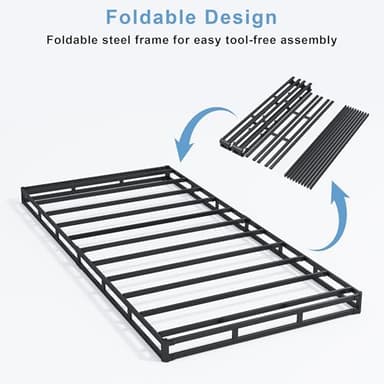 HOBINCHE Low Profile Box Spring Twin,3 Inch Box Spring for Twin Size Bed,Heavy Duty Bed Base,Metal Mattress Foundation,Easy Assembly/Noise Free/Non Slip - Image 5