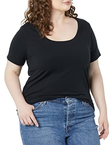Amazon Essentials Women's Regular-Fit Short-Sleeve Scoop Neck T-Shirt (Available in Plus Size), Pack of 2, Black, XX-Large - Image 5