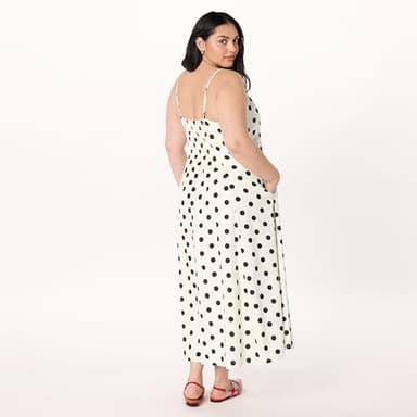 The Drop Women’s Luna Scoop Neck Linen Maxi Dress, Whisper White/Black Polka Dot, M - Image 6