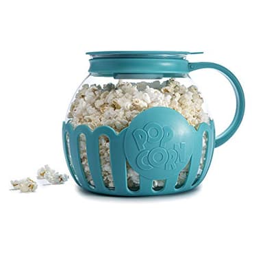 Ecolution Patented Micro-Pop Microwave Popcorn Popper with Temperature Safe Glass, 3-in-1 Lid Measures Kernels and Melts Butter, Made Without BPA, Dishwasher Safe, 3-Quart, Teal - Image 9