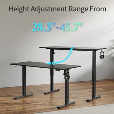 Agilestic Electric Standing Desk, 48 x 24 Inches Height Adjustable Desk, Sit Stand up for Work Office Home, Ergonomic Rising Gaming Computer Table with Memory Preset, Black - Image 5