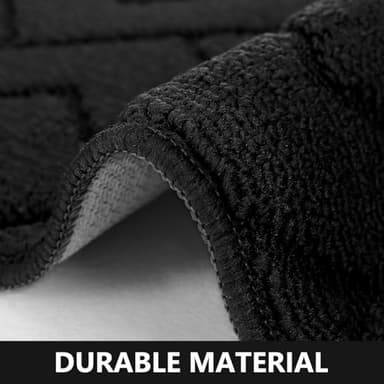 hicorfe Kitchen Rugs and Mats Sets,2 Pieces Super Absorbent Polypropylene Non-Slip Rug,Soft Comfort Floor Mat,Washable for Kitchen,Hallway,Office,Sink,Laundry(24" x 35"+24" x 71",Black) - Image 6