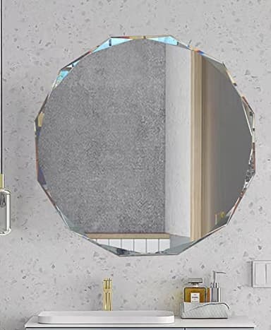 SNUGACE Single Beveled Edge Circle Mirror Frameless Wall Mount Bathroom Vanity Mirror, 30” - Image 3